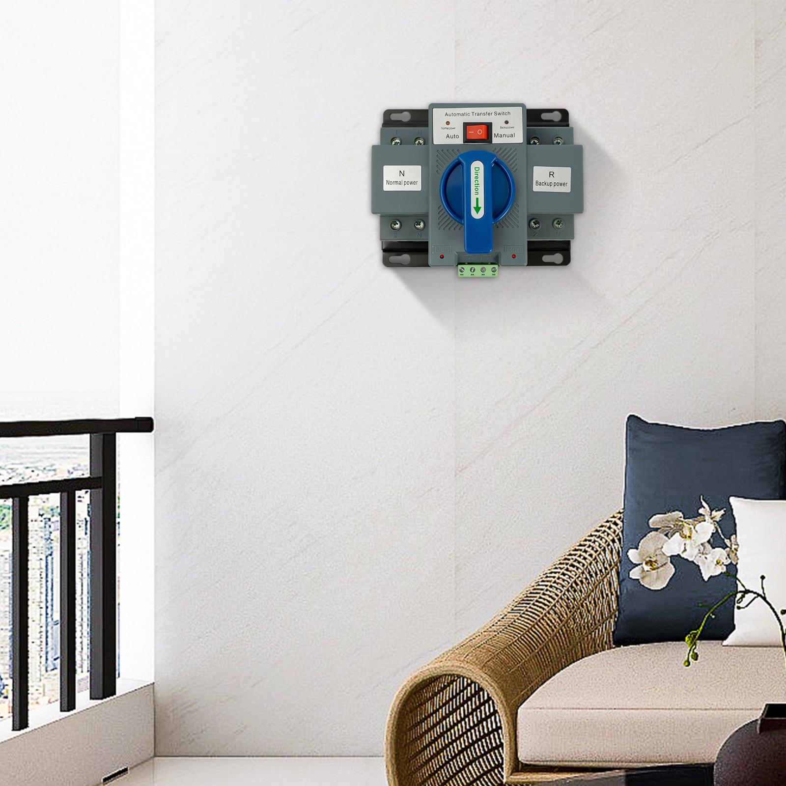 Double Power Automatic Change-over Switch 63A 2-Second Switching CE Certified Manual/Automatic for Home Office Elevator