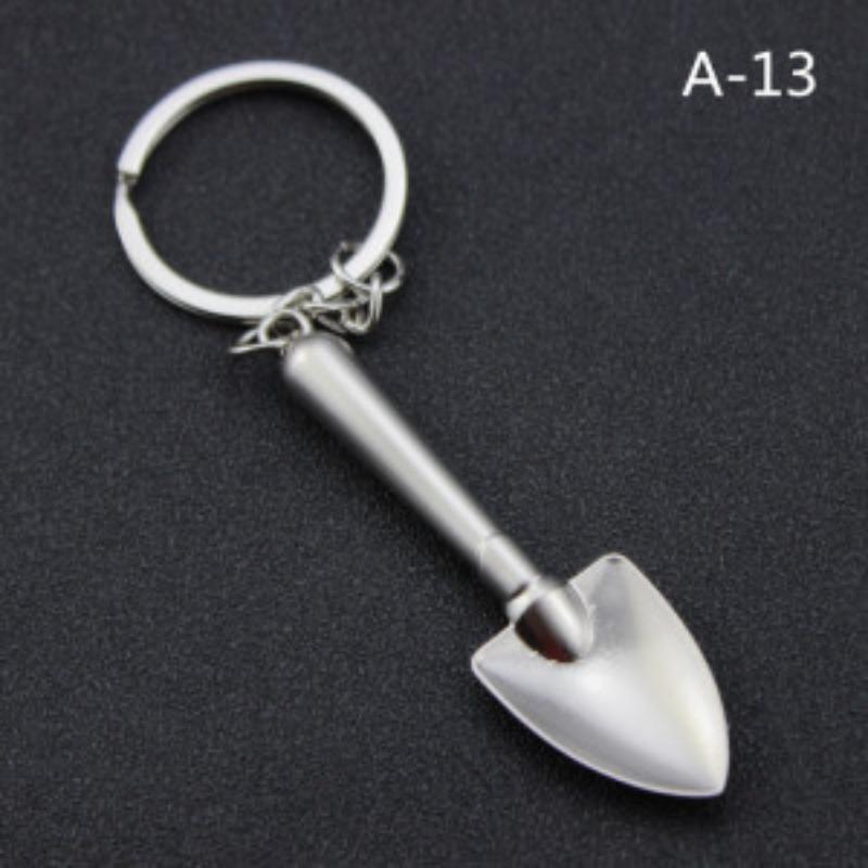 Mini Shovel Set with Keychain, Key Ring, Key Holder, Metal Tool, 3D Design, Perfect for Outdoor Use, Durable and Stylish Accessory