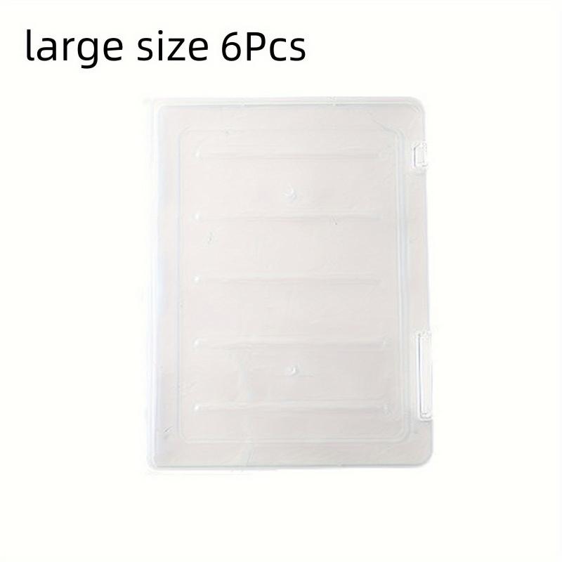 Set of 6 A4 size clear plastic file storage boxes with snap closure - Portable multi-purpose rectangular file organizer box for documents, scrapbook paper and magazines Files Organizer