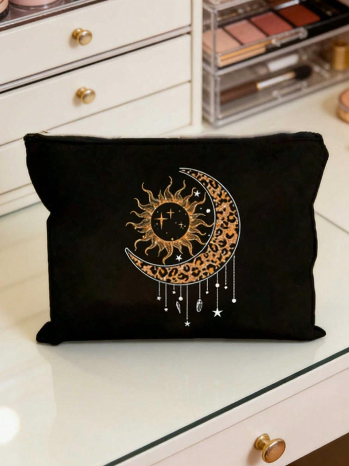 Ramadan Makeup Bag - Eid Gift, Multi-color Non-woven Storage Bag, Makeup Bag with Ramadan and Eid Patterns, Sun, Moon, and Star Designs, Foldable, Portable, and Durable Toiletry Bag