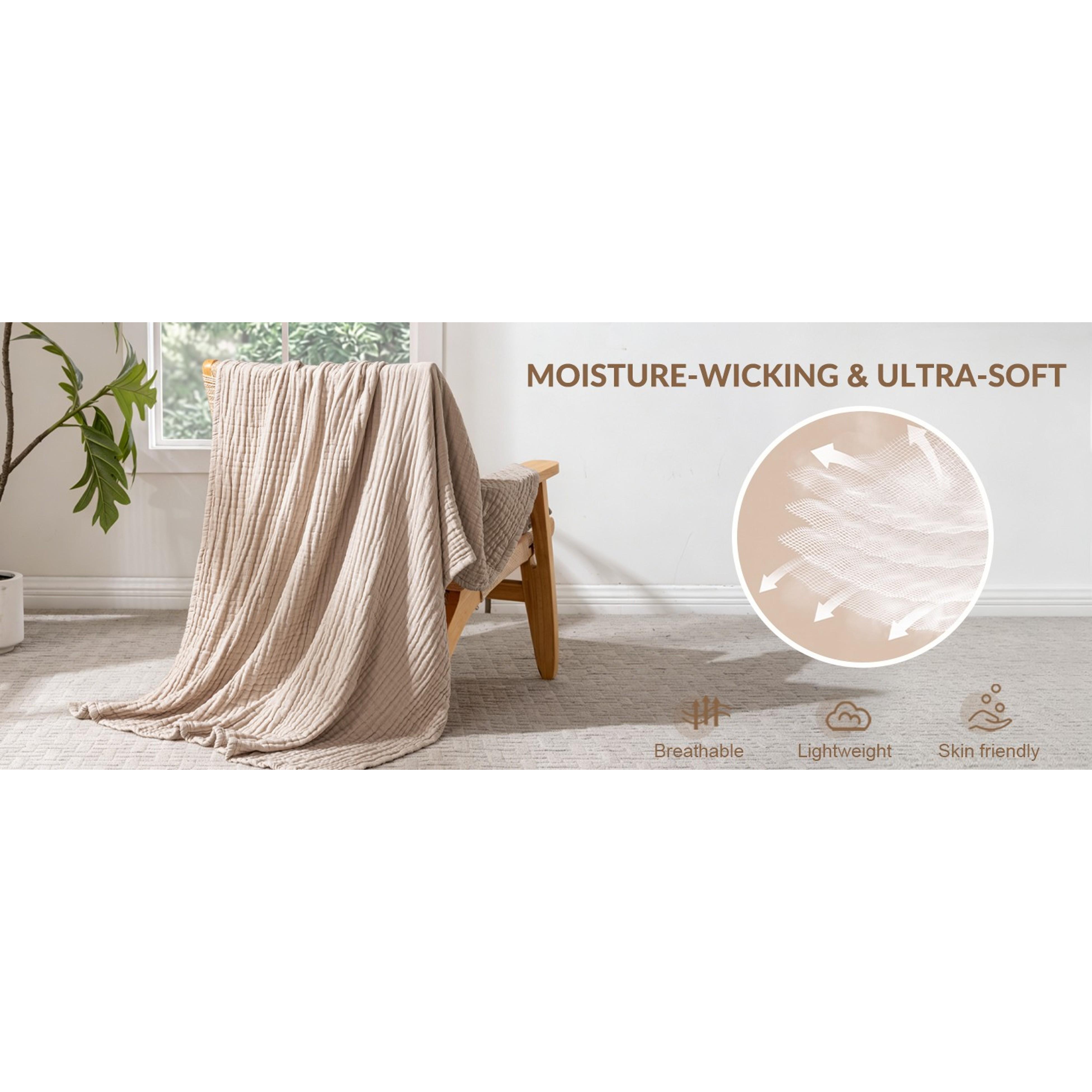 100% Cotton 6-Layer Lightweight Breathable Gauze Muslin Bed Blanket, Queen Size Square Shape Khaki (90x90 in) for Adults, Soft Cozy Home Decor Bedspread Coverlet 100% Cotton 6-Layer Lightweight Breathable Gauze Muslin Bed Blanket, Queen Size Square Shape Khaki (90x90 in) for Adults, Soft Cozy Home Decor Bedspread Coverlet