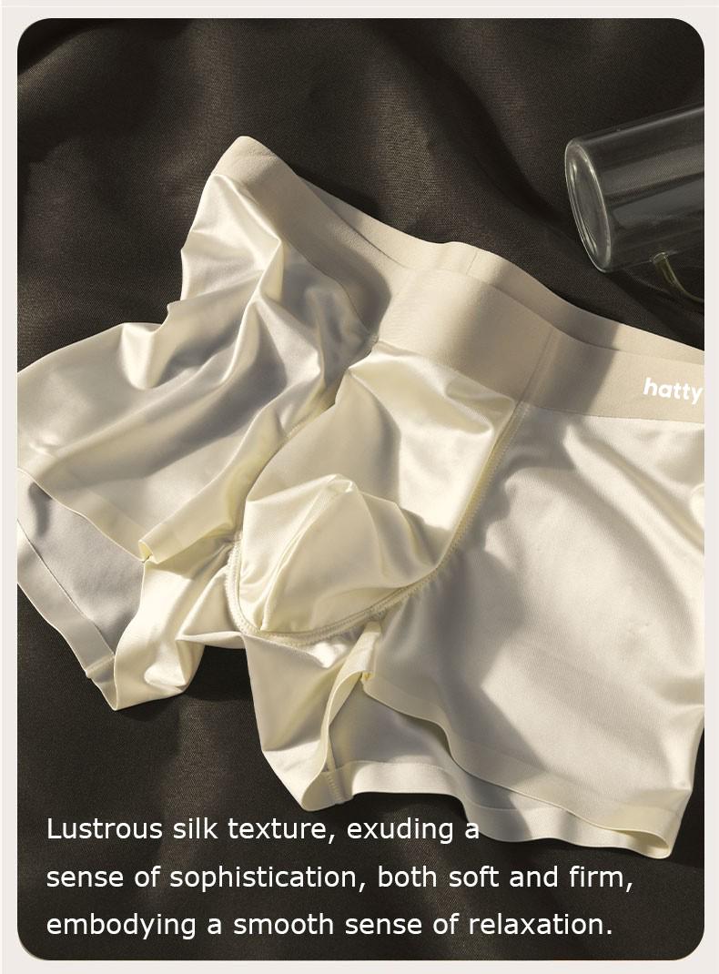Elegant Silk Men's Ice Silk Underwear Mulberry Silk Antimicrobial Men's Boxer Briefs Elegant Silk Men's Ice Silk Underwear Mulberry Silk Antimicrobial Men's Boxer Briefs
