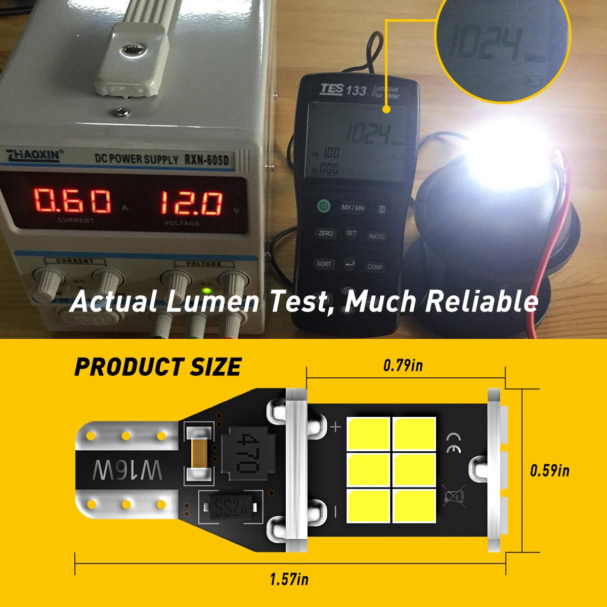AUXITO 912 921 LED Bulb for Backup Light Reverse Lights High Power 2835 15-SMD Chipsets Error Free T15 906 922 W16W Bulbs, 6000K White Daytime Running Lights (Upgraded, Pack of 2) AUXITO 912 921 LED Bulb for Backup Light Reverse Lights High Power 2835 15-SMD Chipsets Error Free T15 906 922 W16W Bulbs, 6000K White Daytime Running Lights (Upgraded, Pack of 2)