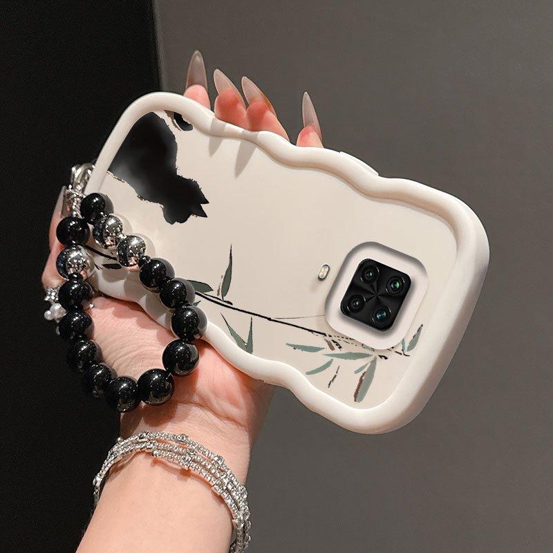 1 Piece Kitten and Bamboo Stylish Suitable For Redmi Note 9 Pro Max Phone Case Cover With Flexible Finish Featuring Anti-Scratch And Lanyard For Fitness