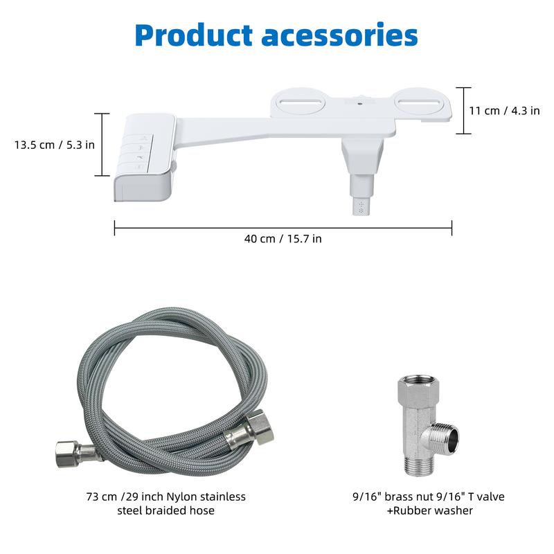 Bidet Attachment for Toilet, Self Cleaning Fresh Cold Water Sprayer Bidet Attachment with Dual Nozzle for Feminine and Posterior Wash, Bidet Parts for Existing Toilets, Bathroom Accessories, Handheld Bidet Accessories, Modern Bidet Sprayer