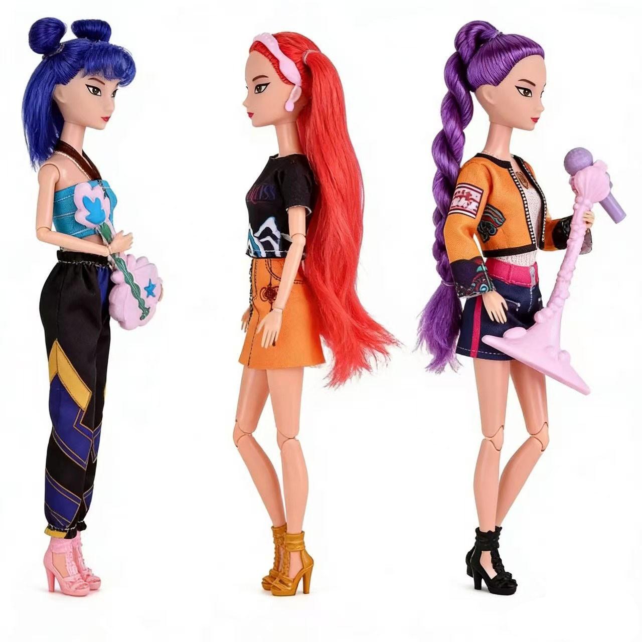 Fashion Girl Group Doll with Musical Instrument Accessories, 11.5 Inch Jointed Doll Gift, Christmas Present, Birthday Gift