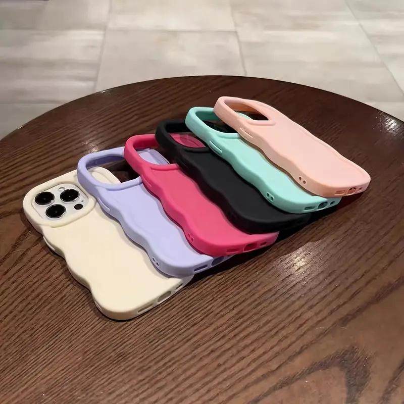 6-piece solid-color large-hole iPhone case - suitable for 15/14/13/12/11, XS, XR, X, 7/8, Mini, Plus, Pro, Pro Max models - Shoc