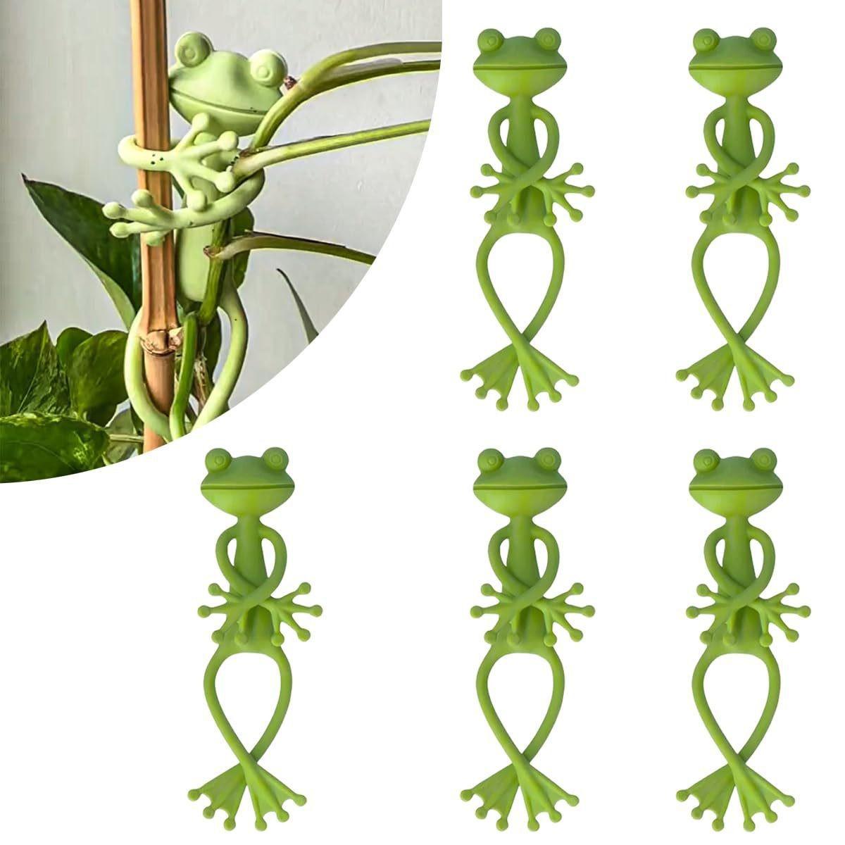 5pcs Frog Plant Support Clips, Indoor Outdoor Climbing Vine Fixing Clamps, Garden Decorative Arm Hangers