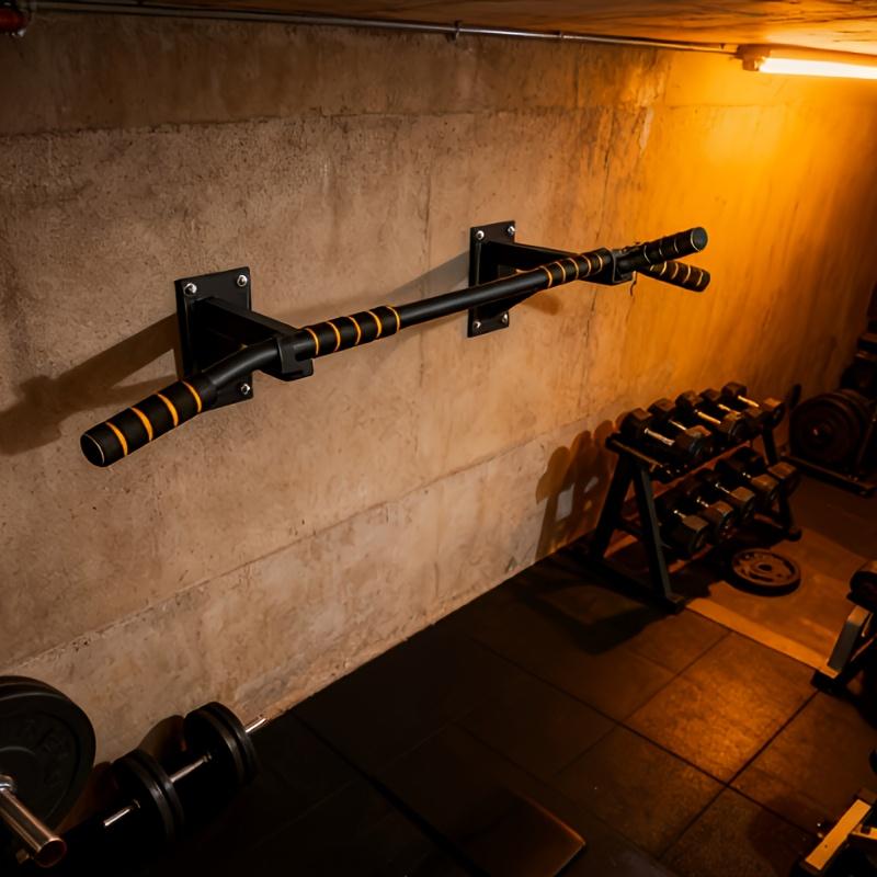 Premium Wall Mount Pull Up Bar | 1400LB Max Weight, Integrated Home Gym Kit with Hanging Straps, Suitable for Weight Training, Dips, Chin-Ups, Push-Ups & Core Fitness – Black Commercial Strength Gear
