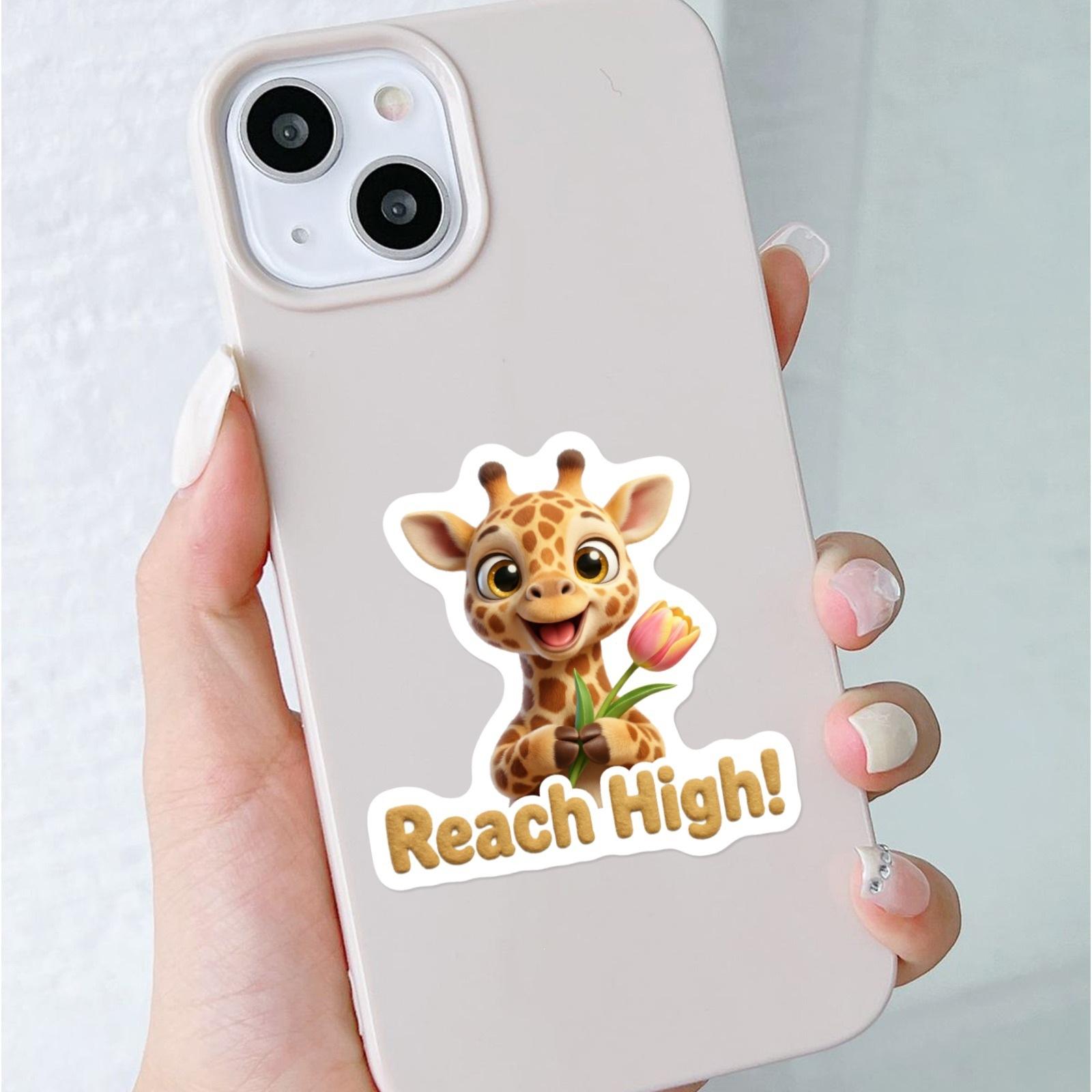 New 50-sheet set of 3D cartoon cute and adorable pet positive slogan stickers for waterproof cups and notebook decorative stickers
