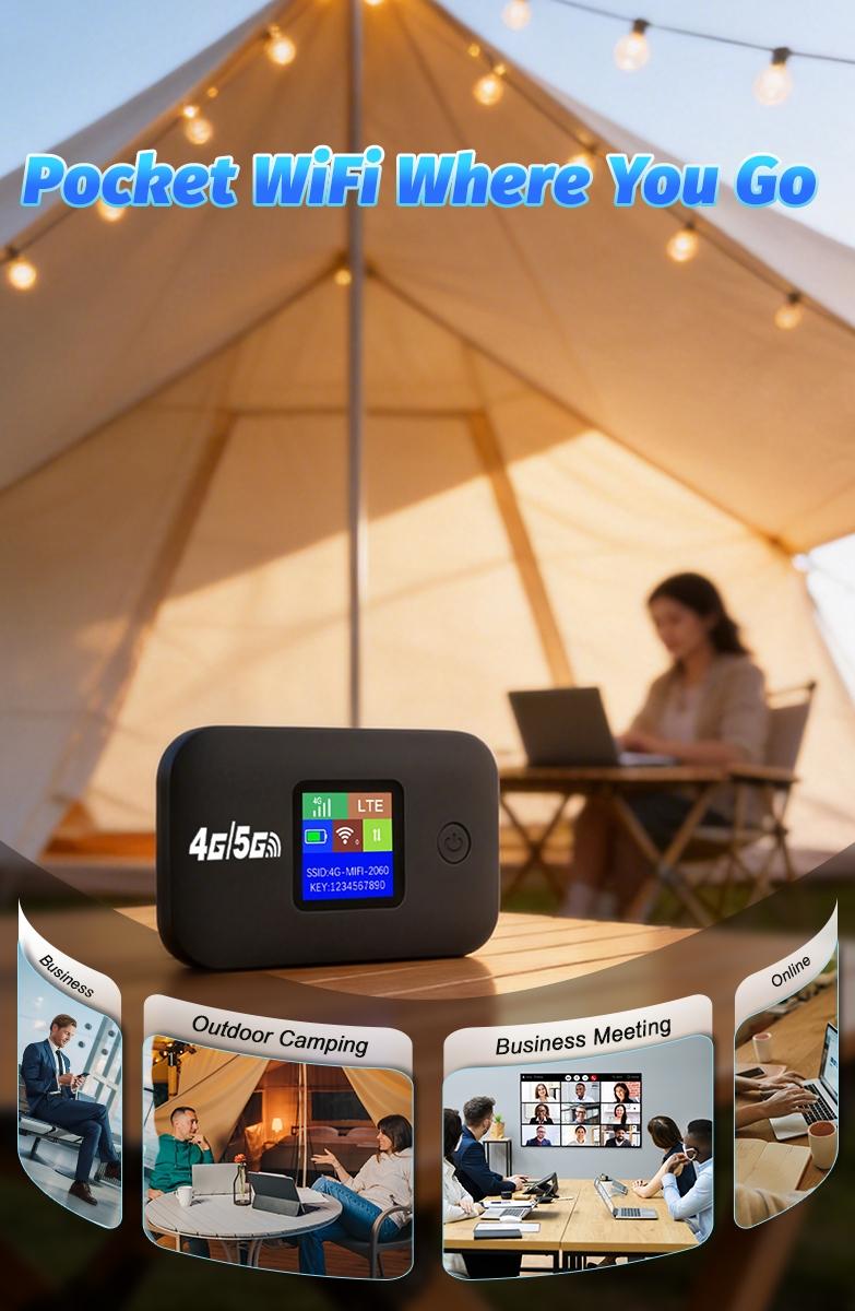 5G/4G LTE WiFi Mobile Hotspot,150Mbps High Speed,Connect Up to10+ Devices,Pocket Mobile Router for Home/Business/RV/Cruise,Hotspot Device