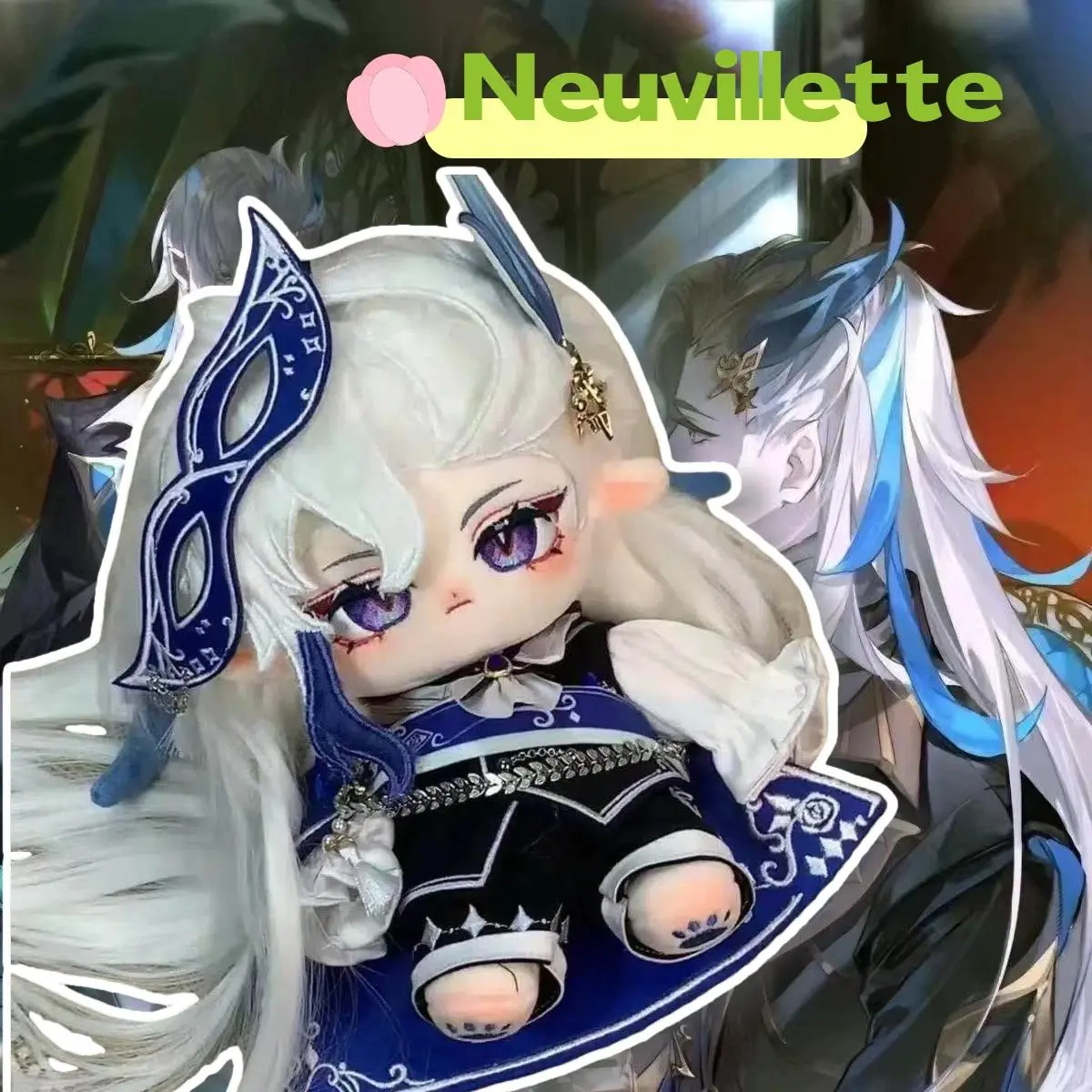 20cm anime Genshin Impact Neuvillette Cute Plush Dress-up Cotton Doll Body Plushie Toys Cosplay Room Decor Birthday Gift