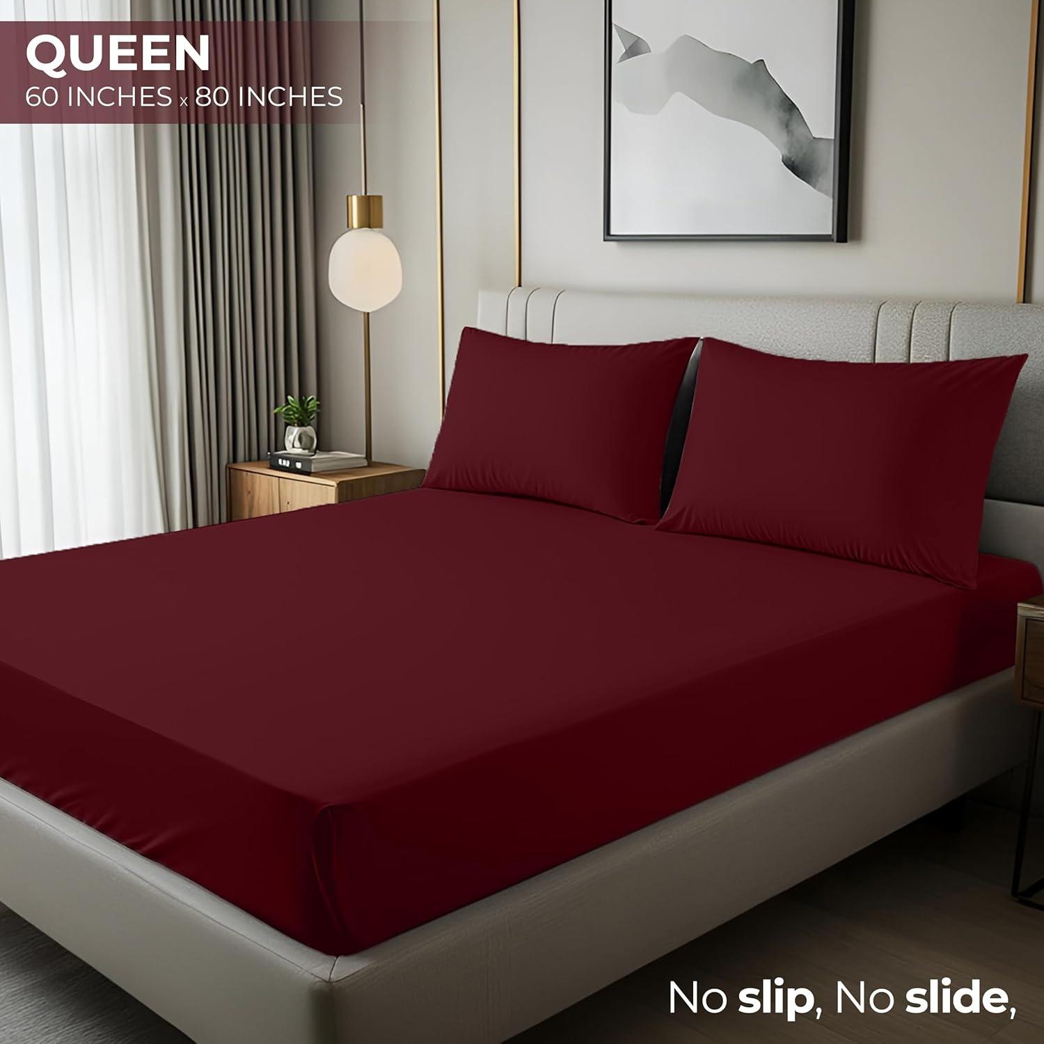 3pc Solid Color Fitted Sheet Set, Bed Sheet Sets, with 10inch deep pockets, available in single, double, and king sizes, perfect for bedrooms, guest rooms, dormitories, and hotels