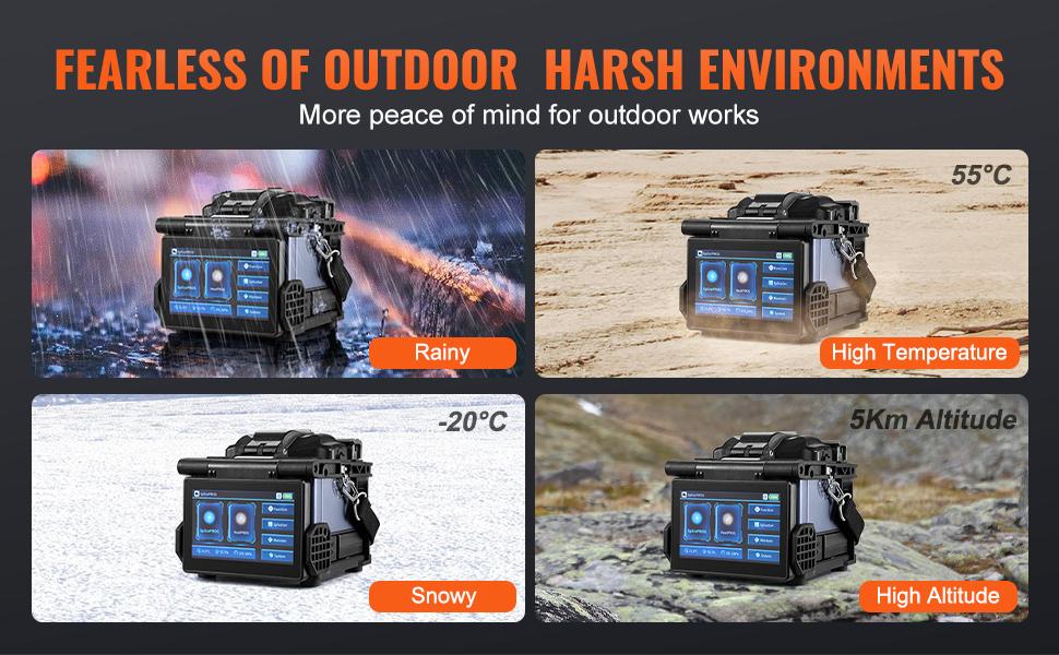 VEVOR Fiber Fusion Splicer 6-Motor, Core Alignment Fiber Optic Splicer 6s Splicing 13s Heating, Fiber Splicer Machine with 5 LCD Screen, 3 in 1 Fiber Holder, 7800mAh Battery for SM MM DS NZDS Fiber