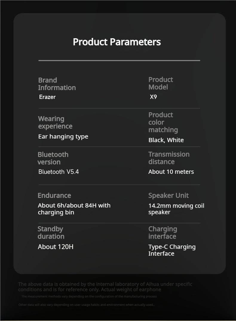 ERAZER OWS True Wireless Open Ear Earphones Bluetooth 5.4 ENC Noise Cancelling Headphones HiFi Sound Touch Control Long Playtime Not In Ear Earphones Waterproof Over Ear Wireless Headset for Working Music Movie Electronic Audio& Video Earbuds