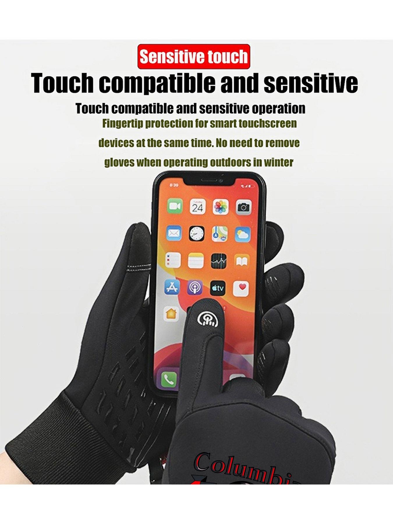 1pc with  Columbia Records VintageIconic Logo Music Fan winter gloves mountaineering gloves Touch Screen cold proof Winter Activities unisex sports gloves Warmest winter gifts Soft