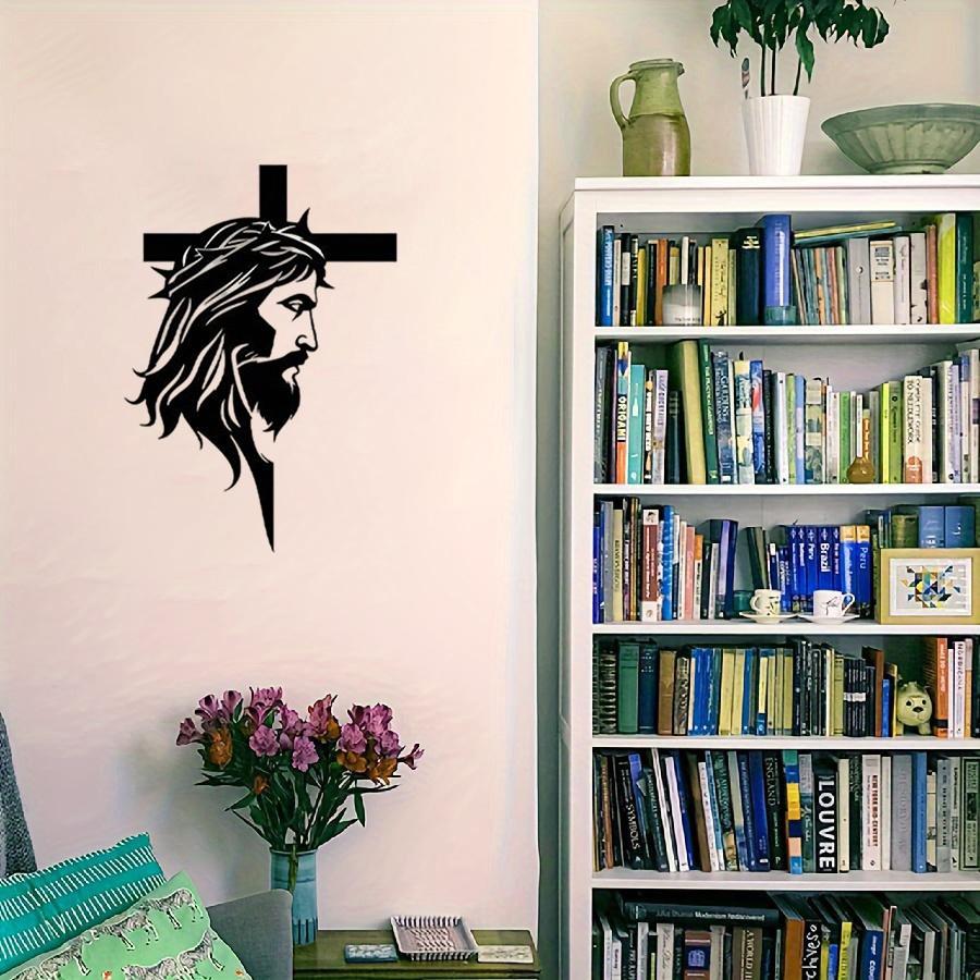 Jesus Cross Wall Decor, Metal Christian Religious Decoration, Simple Design for Home, Church, Office, Christmas, Easter, Thanksgiving