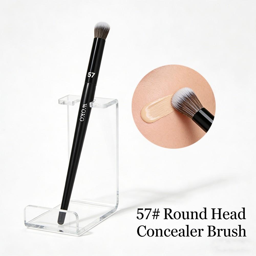 57 Round Head Concealer Makeup Brush, Face Concealer Liquid Blending Brush, Circular Buffing Motions, Blend and Cover Imperfections