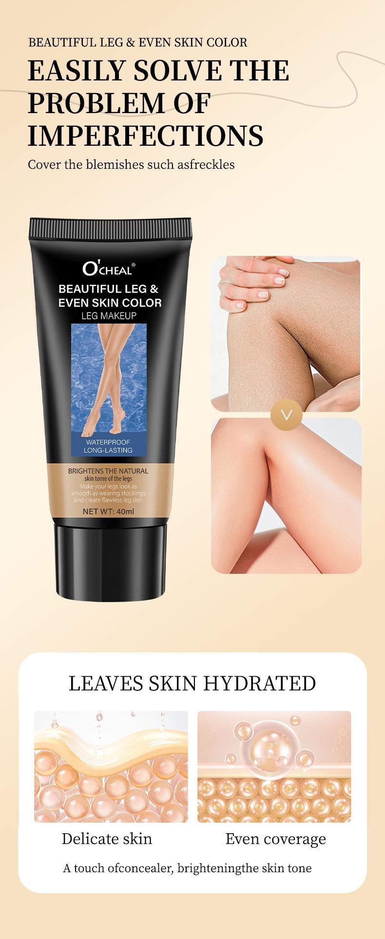 Self Tanning Lotion Leg Makeup Cream 3 Shades Waterproof Long Lasting High Coverage Hydrating Smooth Even Skin Tone Concealer