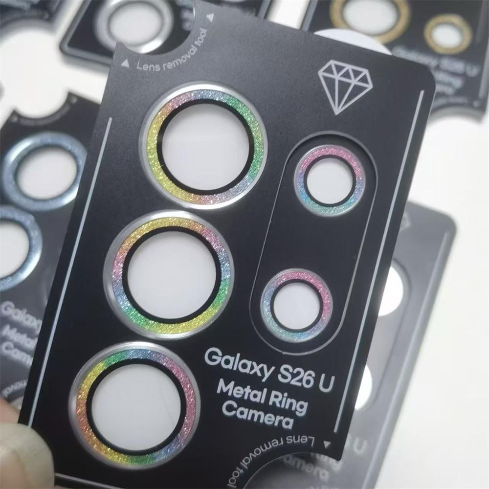 Glitter Bling Metal Lens Ring Glass for Samsung Galaxy S26 S25 S24 Ultra Camera Lens Protector Covers on Galaxy S26 S25 S24 Plus