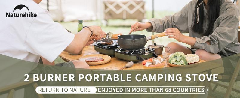 Naturehike 2-Burner Folding Camping Stove with Griddle – 16000 BTU Portable Gas Stove, Adjustable Burners,Lightweight & For Camping, Tailgating Outdoorfun camping accessories dealsforyoudays