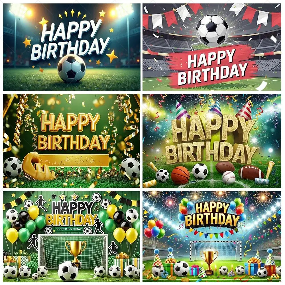 Football Theme Birthday Party Decoration Soccer Photography Backdrop Football Field Background Supplies Photo Studio Boy Gifts