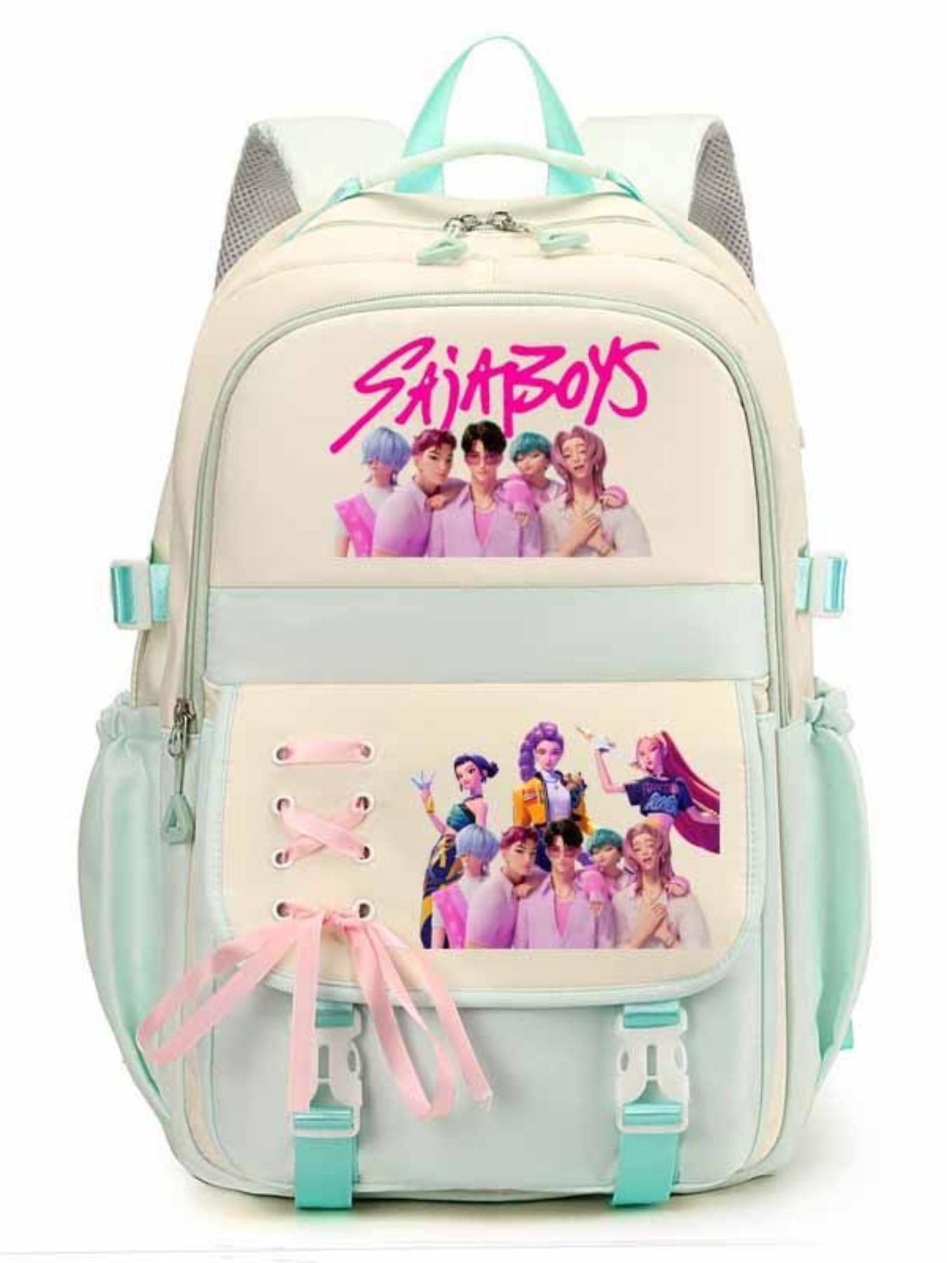 Cute Kpop Hunter Girl Group Cartoon, Sweet Jk Student Shoulder Bag, Anime Style, All Seasons, Cute Versatile Backpack, Cross-Border New Arrival
