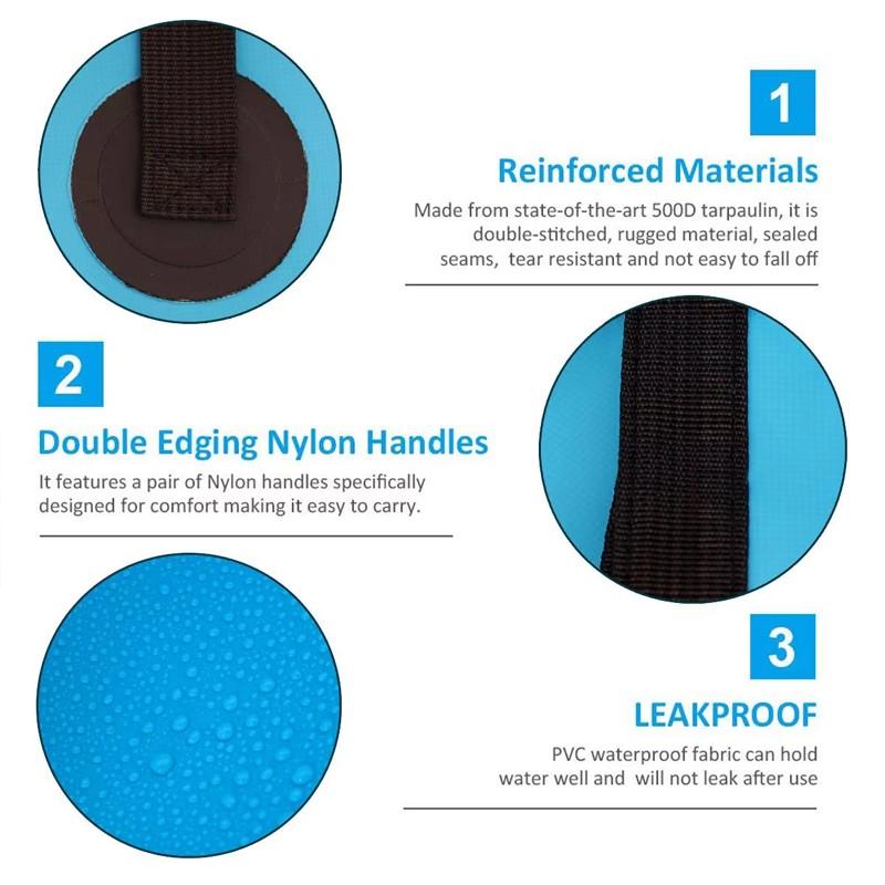 Outdoor Foldable Water Bucket, Camping Fishing Water Bucket, PVC Handle Folding Water Bucket, Multi-Purpose Portable Camp Water Bucket