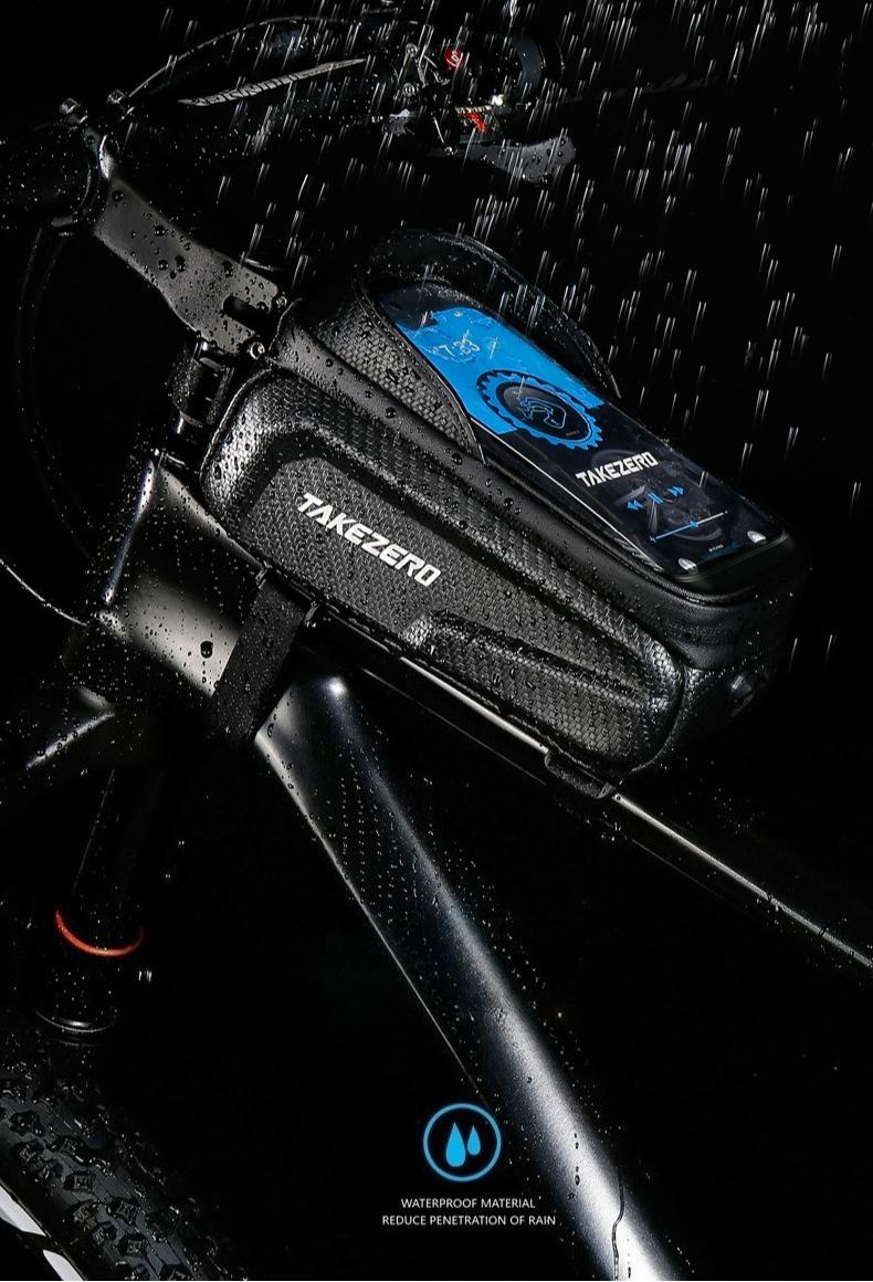 TAKEZERO Bicycle Front Top Tube Bag Touch Screen Bicycle Frame Bag Bicycle Bag 1L Large Capacity Adjustable Cycling Bag Bicycle Accessories