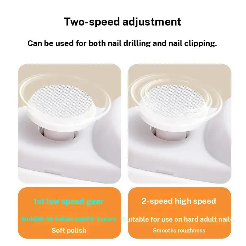 Electric Nail Clippers Automatic Multi-Function Anti-Splash Manicure Polisher, Baby Infant Toddler Electric File Grinder