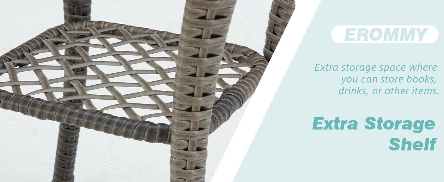 EROMMY 3 Pieces Outdoor Swivel Rocker Patio Chairs, 360 Degree Rocking Patio Conversation Set with Thickened Cushions and Glass Coffee Table for Backyard wicker furniture EROMMY 3 Pieces Outdoor Swivel Rocker Patio Chairs, 360 Degree Rocking Patio Conversation Set with Thickened Cushions and Glass Coffee Table for Backyard wicker furniture