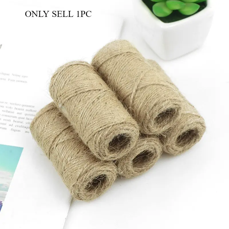 1roll 100 meter natural jute thread - All Natural Twine - perfect for gardening, plant packaging, art and crafts, and weddings! Dried flower bouquet packaging materials! Christmas gift bundling and weaving!