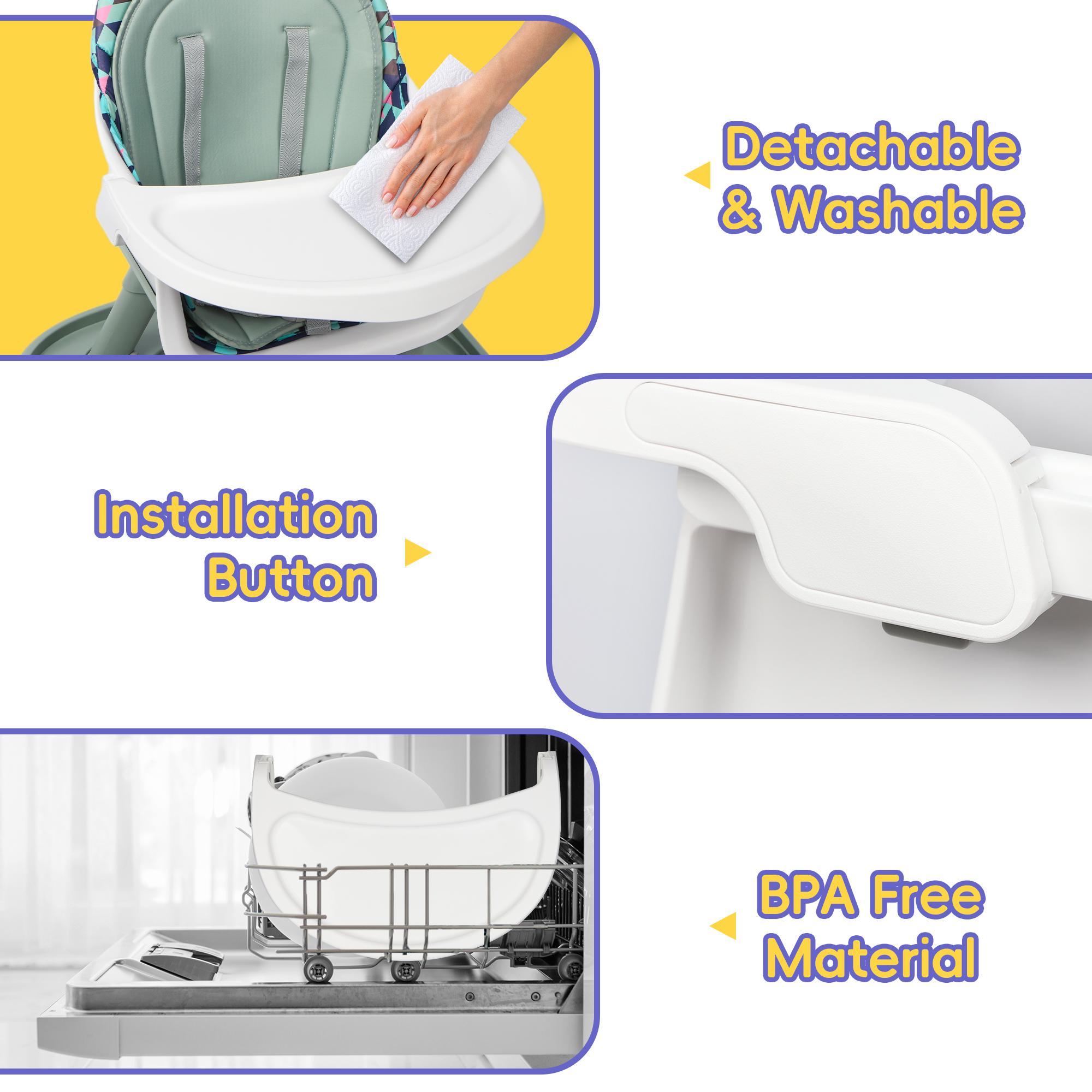 Topwin Adjustable Highchair – Modern Dining Chair with Removable Tray and Safety Harness, Fits Infants to Toddlers, for Mealtime or Playtime Topwin Adjustable Highchair – Modern Dining Chair with Removable Tray and Safety Harness, Fits Infants to Toddlers, for Mealtime or Playtime