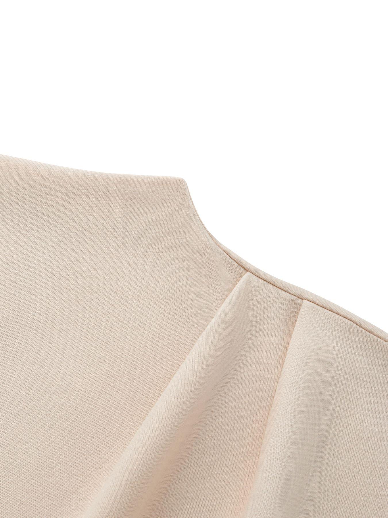 Women's Summer Casual Batwing Short Sleeve Blouse, Half High Neck Adjustable Button Up Top, Fitted Plain Business Office Shirt