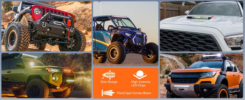 Nilight LED Light Bar 21inch 100W Spot Flood Combo Super Slim 9000LM Off Road 3D LED Driving Off Road Lights with Wiring Harness Kit-1 Lead for Trucks Pickup SUV ATV UTV Boat 4x4 Van Camper utv atv dealsforyoudays