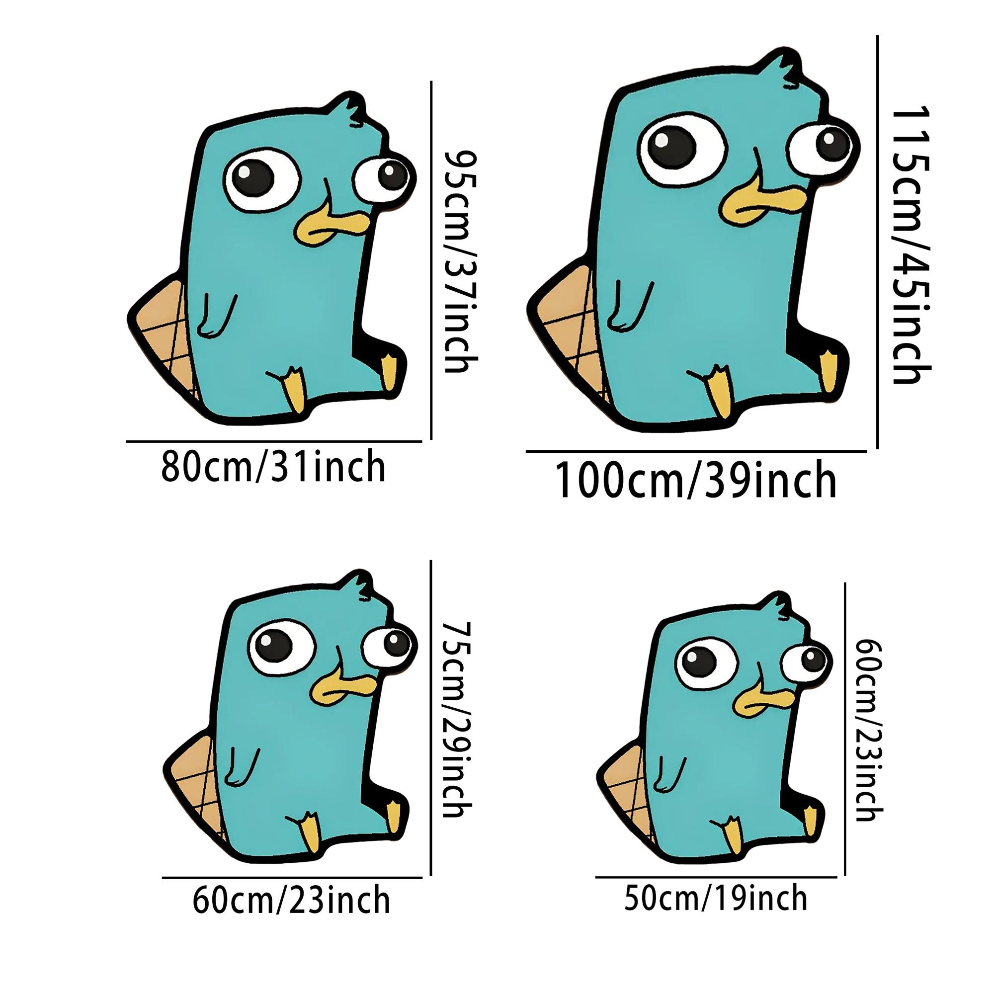 Funny Platypus Cartoon Pattern Rug, Soft Plush Blue Carpet, Fluffy Modern Rug, Unique Decorative Mat for Living Room, Gaming Room, Casual Style #TOP PICKS