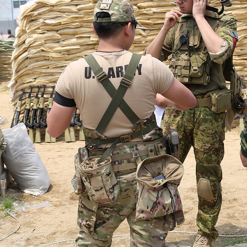 Outdoor Tactical Large Recyclable Bag, Multi-Functional Storage Tool Pouch, Military Drawstring Waist Pack, Foldable Molle Organizer