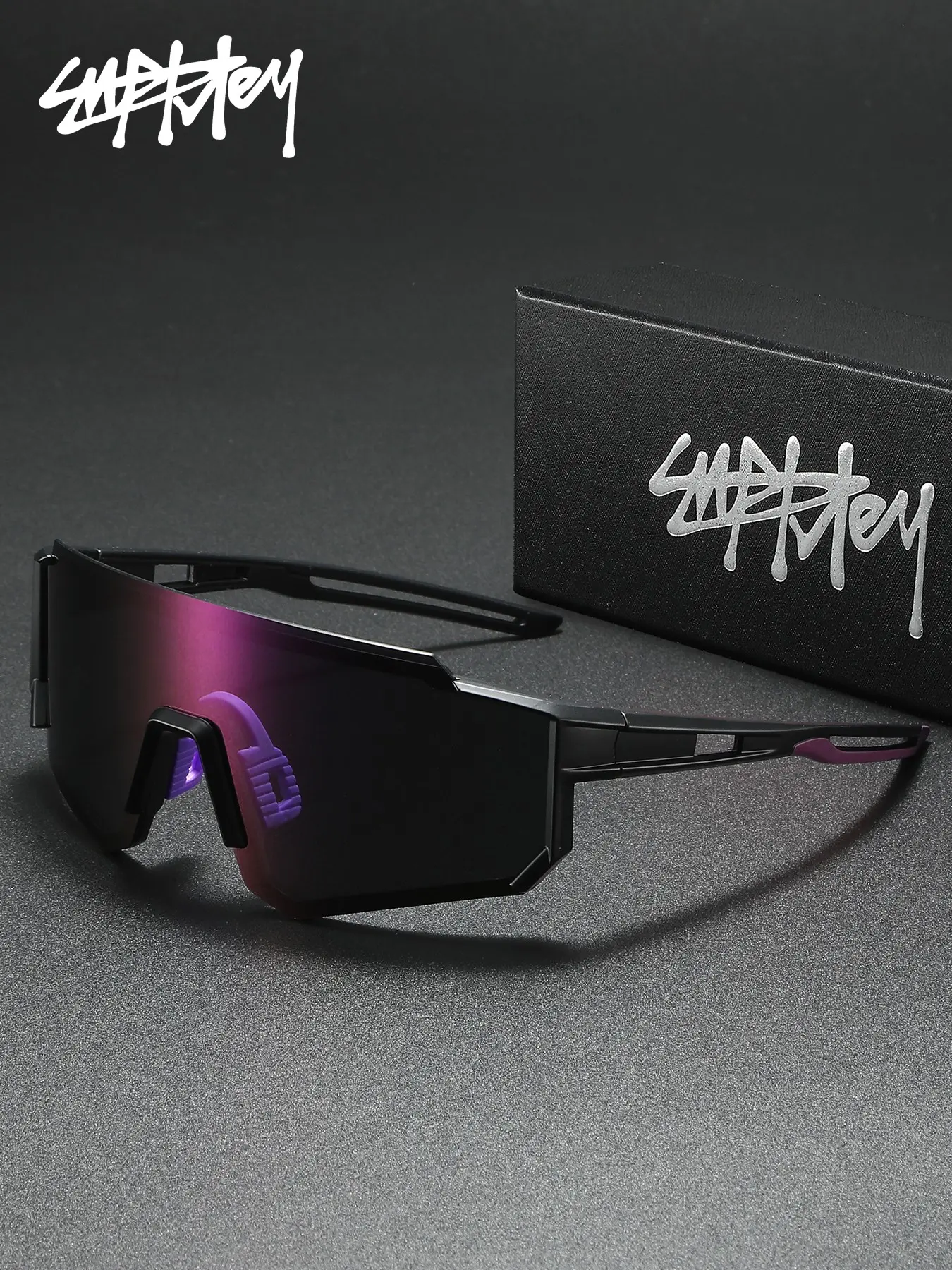 SUPKLEY Unisex Large Frame Sports Outdoor Sunglasses, Sporty Sunglasses, Sports Eyewear, Summer Sports Glasses, with TAC One-Piece Anti-Glare Lens, Multi-Colored Frames, Perfect for Street Photography & Outdoor Sports, Fashion Accessory, Gift Choice