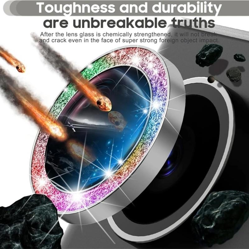 Glitter Bling Metal Lens Ring Glass for Samsung Galaxy S26 S25 S24 Ultra Camera Lens Protector Covers on Galaxy S26 S25 S24 Plus