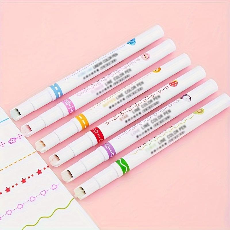 6pcs 6-Piece Assorted Flower-Shaped Fine Line Aesthetic Pens: PVC, Perfect for Note-Taking and Marking, Office Stationery Essentials