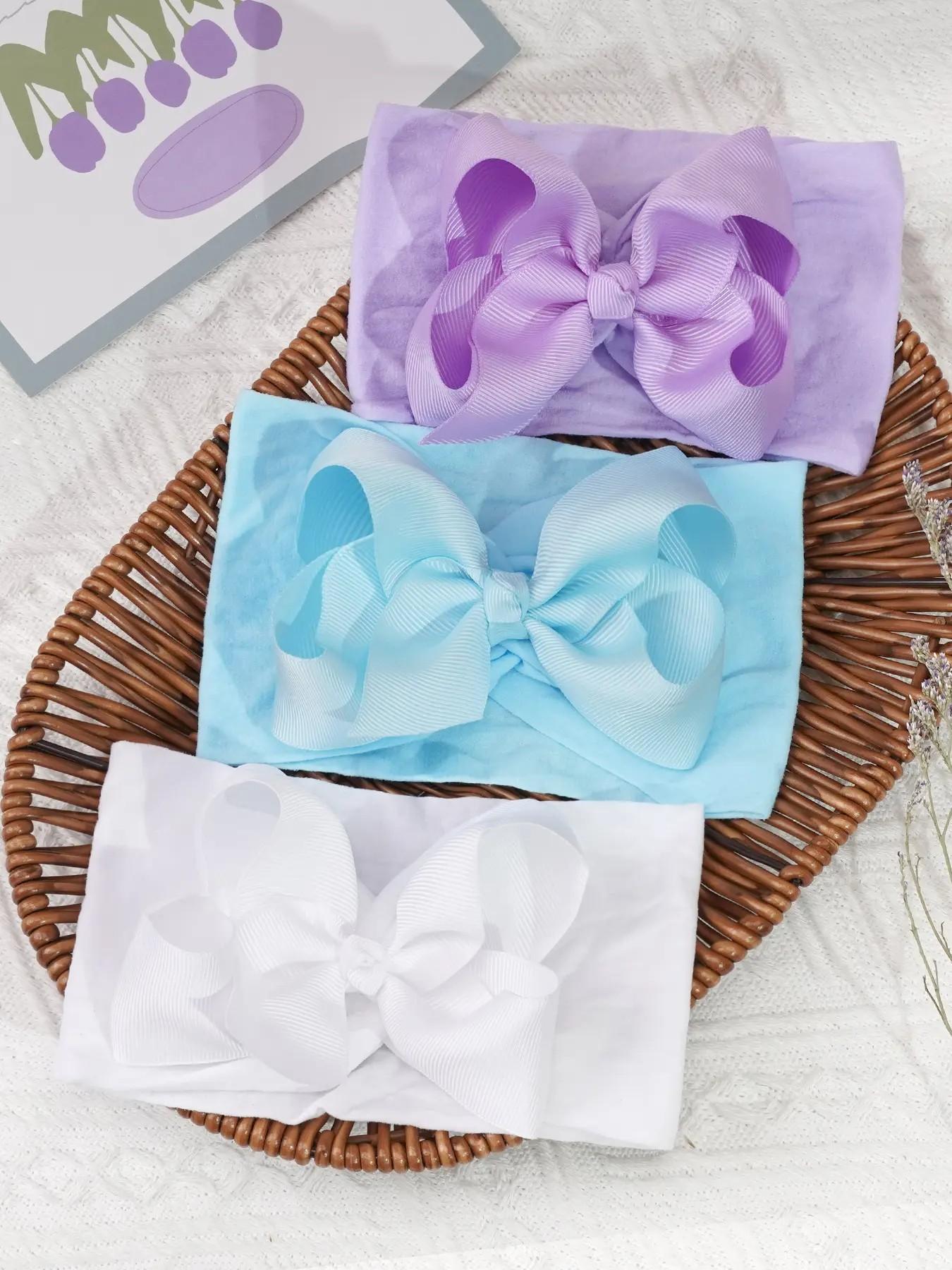 20 Pack Baby Hair Bows, 4 Inch Butterfly Knot Headbands, High Elastic Soft Hair Accessories, Infant Shower Gifts, Baby Big Head Bow