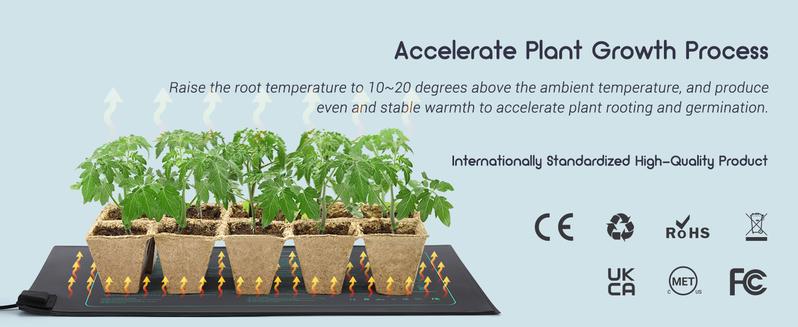 LUXBIRD 2 Pack 10"x 20.75" Seedling Heat Mat and Digital Thermostat Controller Combo Set (120v US Plug)