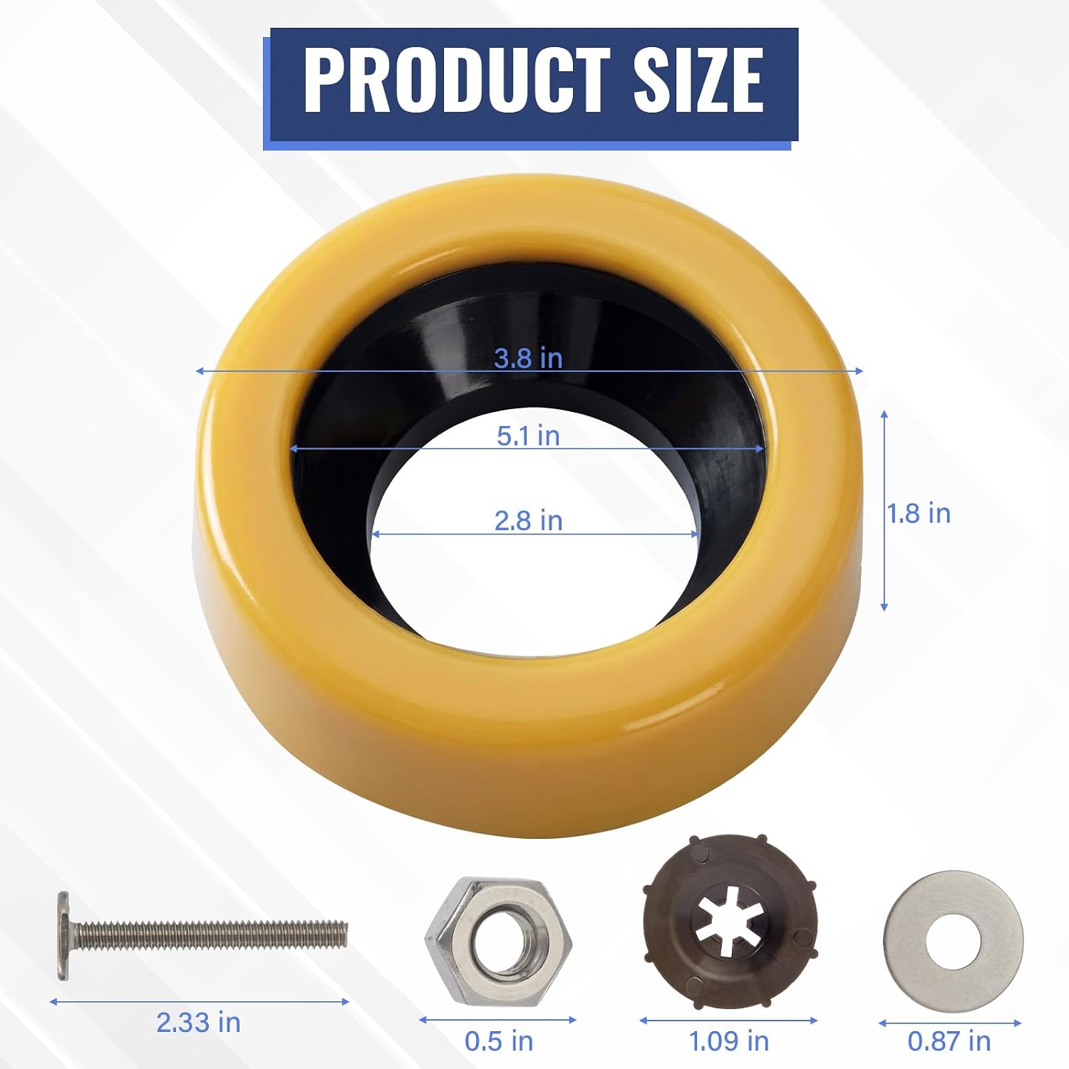 Extra Thick Toilet Wax Ring Kit with Flange & ,  Toilet Seal Fits 3 & 4in  Lines, Leak Proof & Odor Resistant, for  Installation or Toilet Re-Seating
