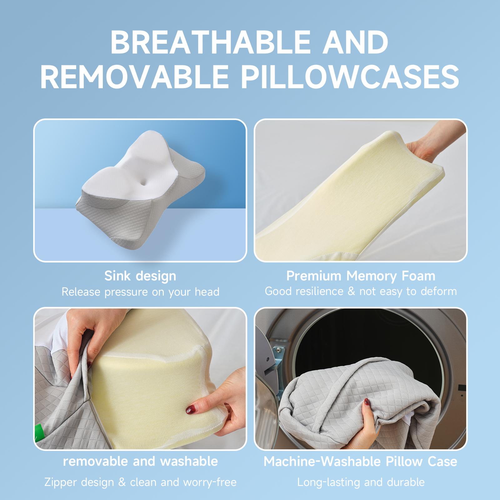 Z-HOM Cervical Memory Foam Pillow - Semi Wrapped Design for All Sleeping Positions - Soft Supportive & Breathable with Removable Washable Covers - Best Gift for Family & Friends - OEKO-TEX Certified