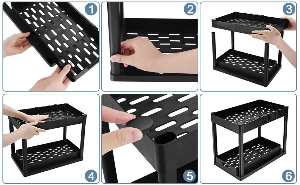 Multi-Purpose Pull-Out Storage Organizers, Under Sink/Cabinet Organizers and Storage for Bathroom & Kitchen