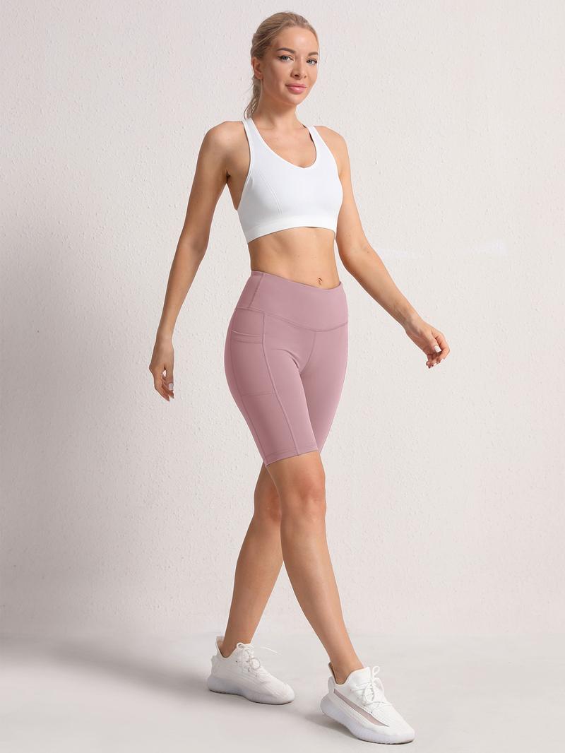 CHRLEISURE 3PCS Biker Shorts for Women High Waist Ultra Soft Womens Workout Shorts with Pocket Opaque Yoga Gym Running Volleyball Short