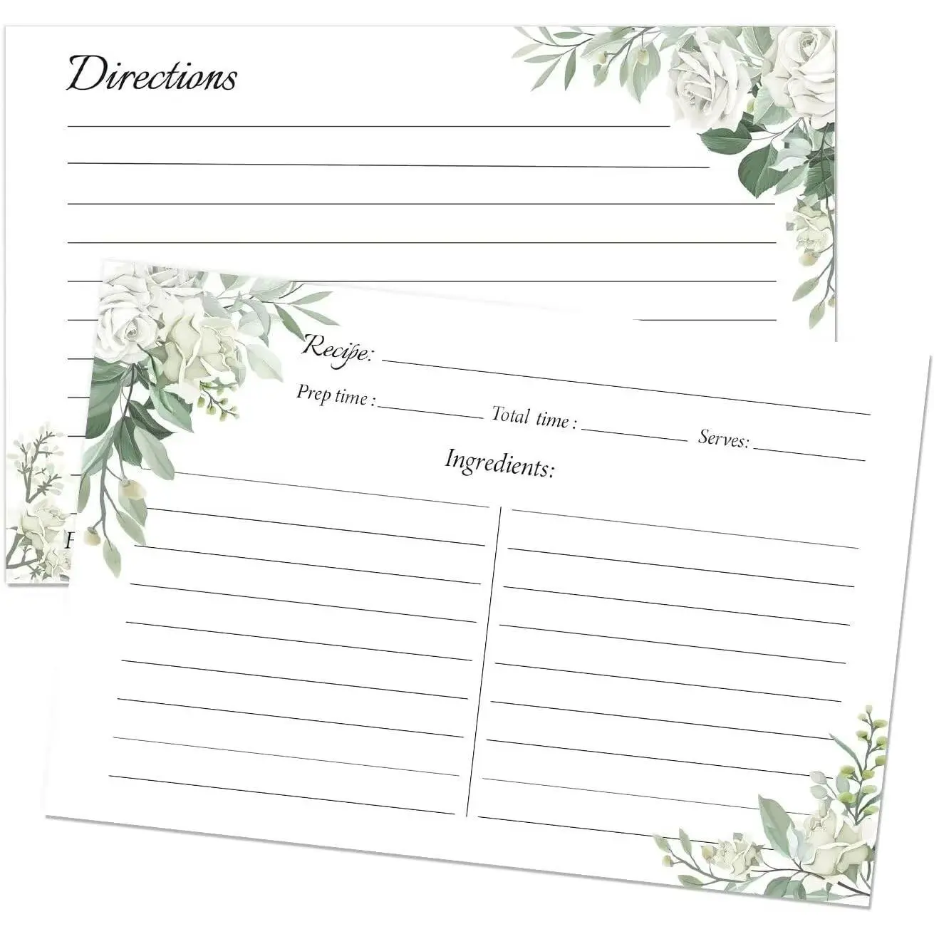 Recipe Cards 4x6 – 60-Pack Double-Sided Blank Recipe Cards for Bridal Shower, Wedding, or Kitchen