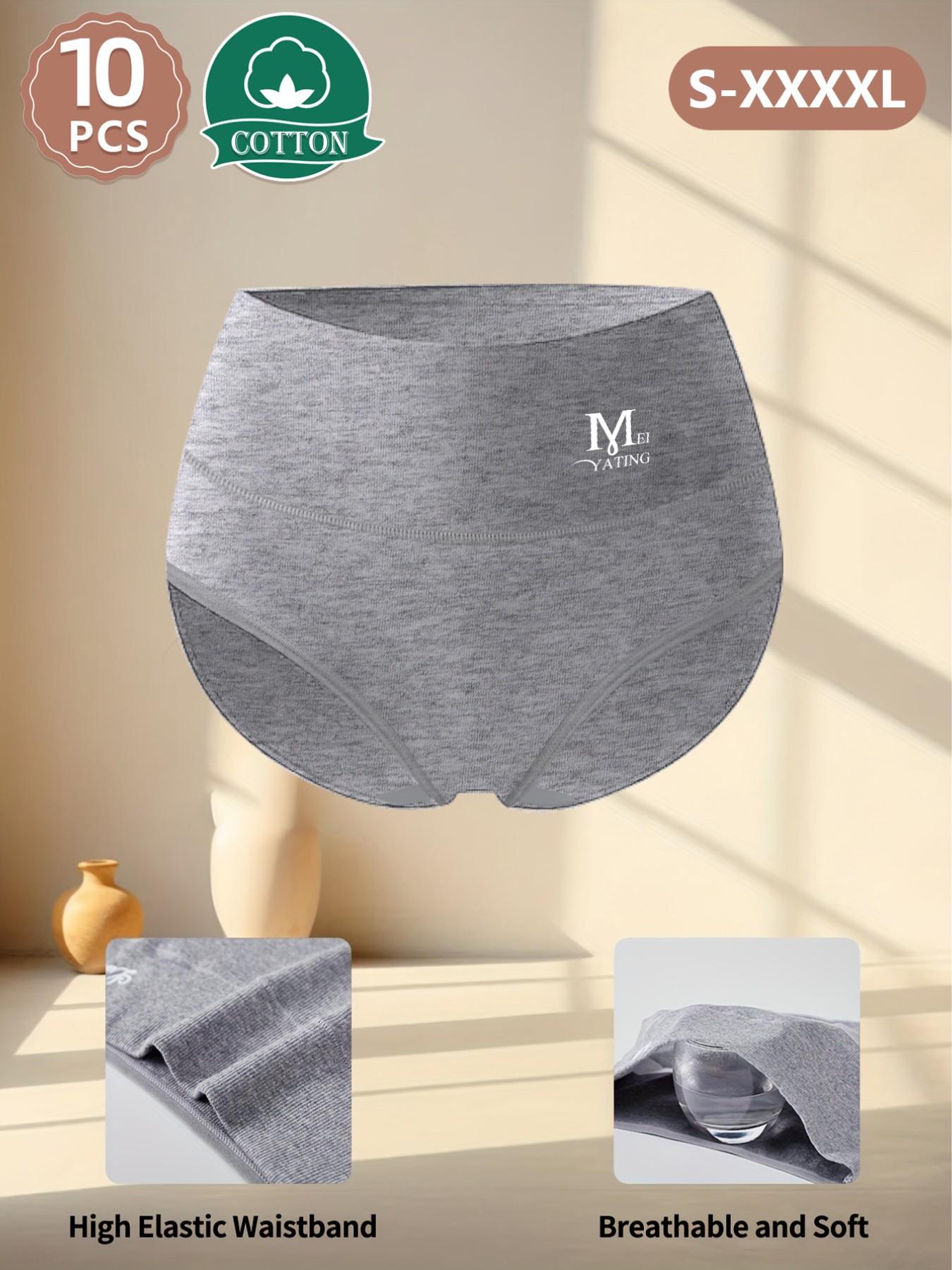 Women's Cotton Underwear Set, Soft Breathable Non-Irritating, Comfortable Fitted Triangle Panties, Large Elasticity, Multiple Colors, S-Xxxxl