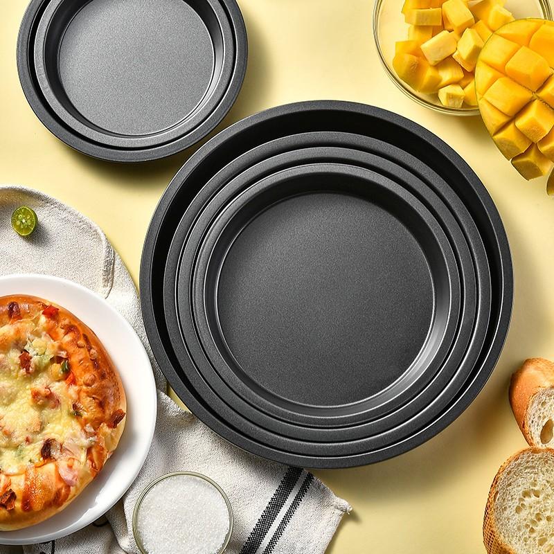 Thick Carbon Steel Non-Stick Round Cake Mold, Baking Tray, DIY Pizza Pan, Ideal for Home Bakers, Durable & Easy to Clean