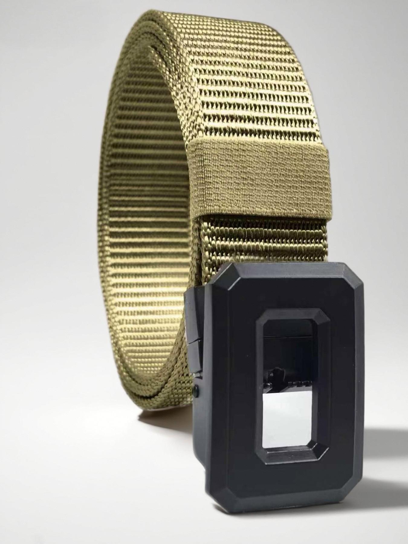 Men's Tactical Nylon Belt with Automatic Buckle, Military Waist Strap, High-Quality Outdoor Sports Belt, Anti-Allergy Plastic Buckle